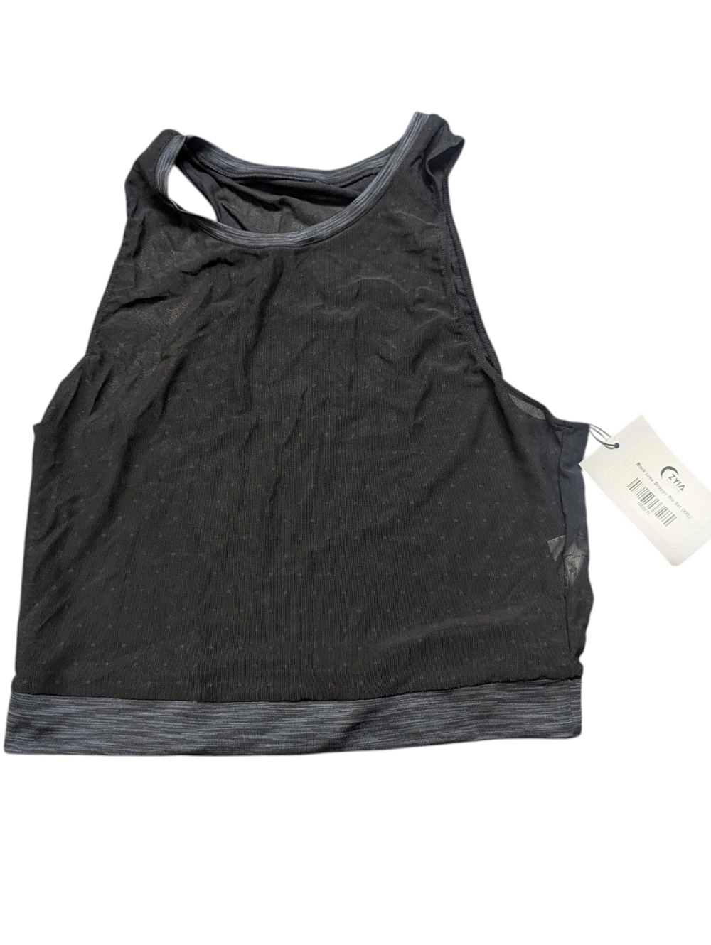 Zyia Active Luxe Mesh Crop Tank NWT Size XXL Sheer Sleeveless Black